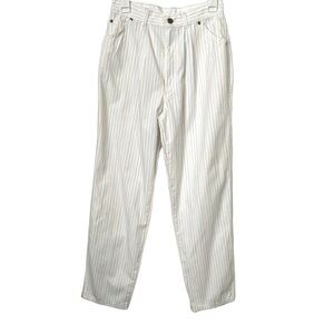 Vintage 80’s Chic h.i.s White Pleated Pants with Pastel Colored Stripes